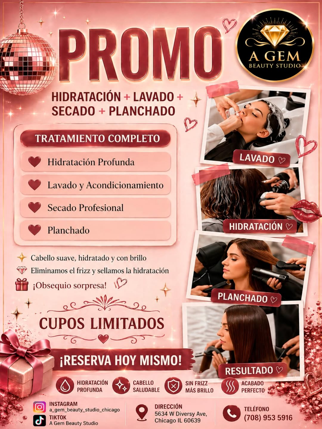 Promoción tratamiento completo de cabello en A Gem Beauty Studio